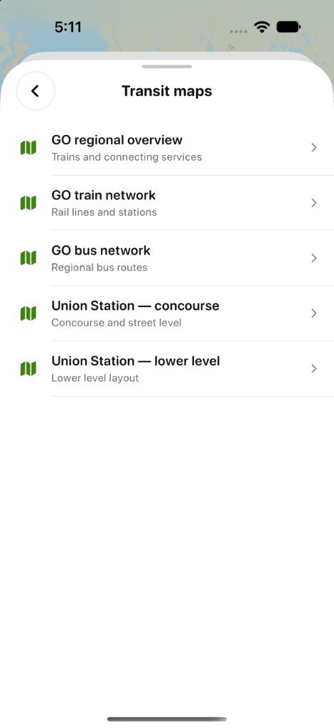 Transit maps library including GO regional overview and Union concourse